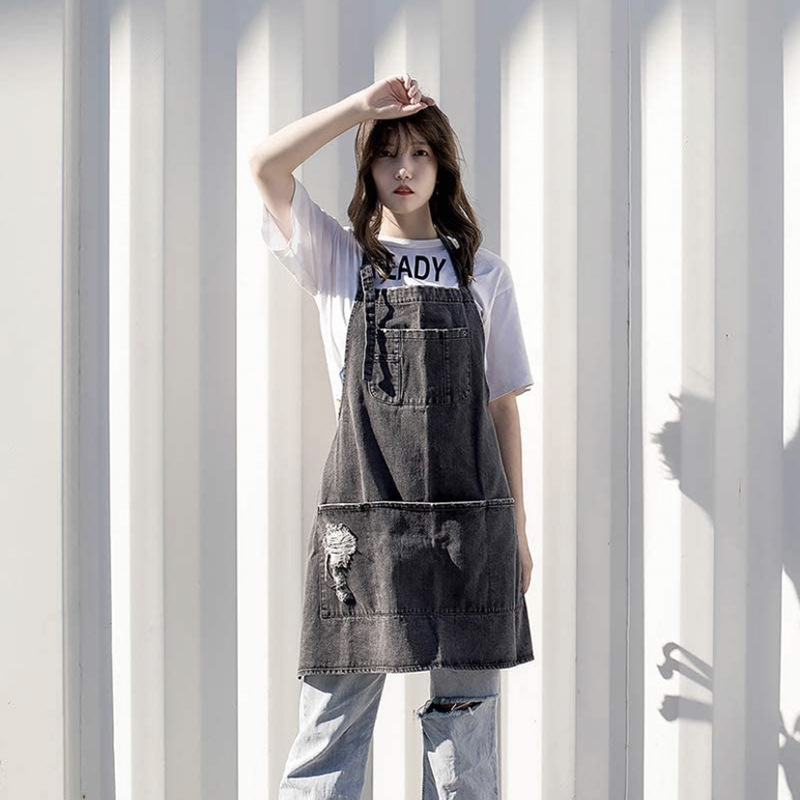 Coffee Tea Gardens - Tabliers japonais en denim de coton