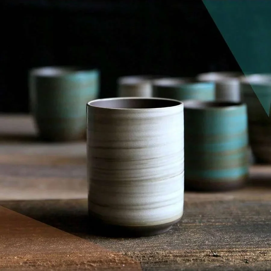 Coffee Tea Pictures - Tasse en grès craquelée peinte à