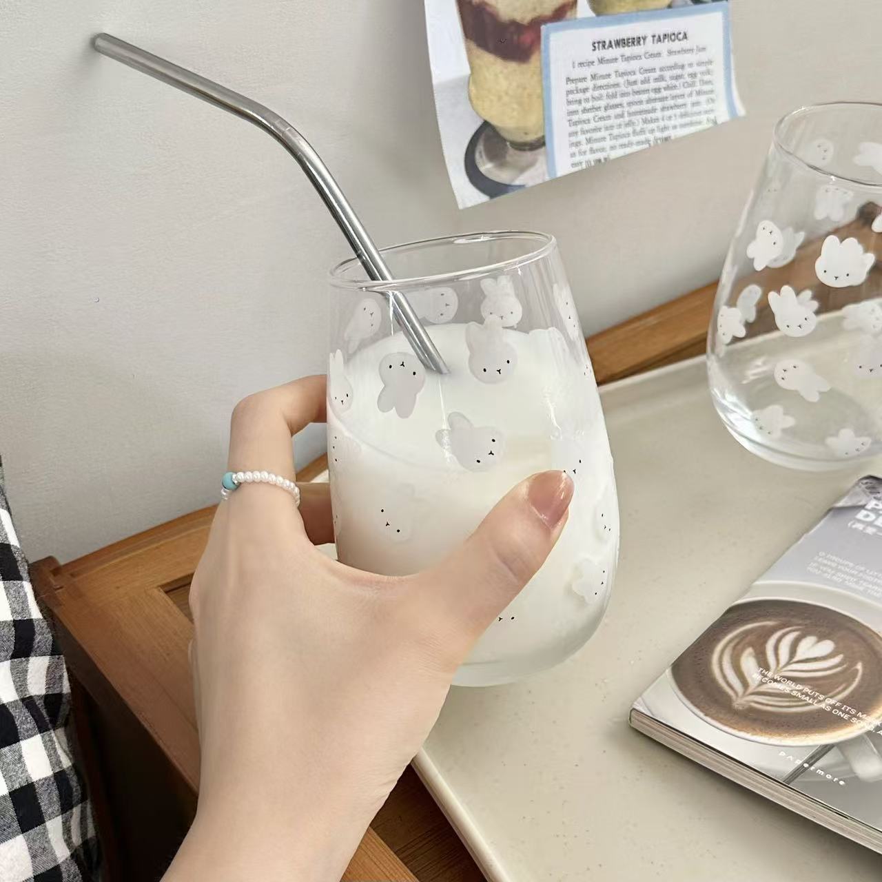 Joli gobelet en verre imprimé  - Coffee Tea Milk avis et prix