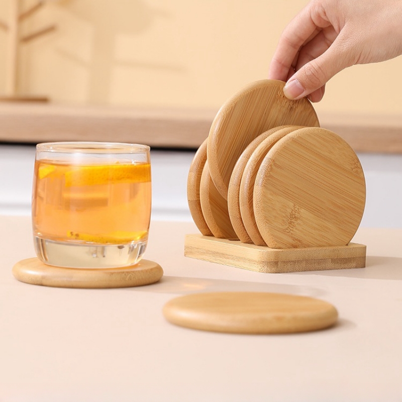 Dessous de verre rond en bambo - Coffee Tea Place avis et prix