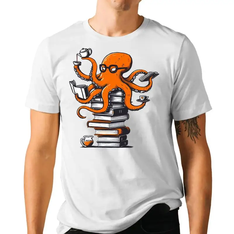 T-shirt Octopus Reading Coffee - T And Tea Coffee avis et prix